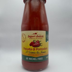 PASSATA DI POMODORO "A SARSA DA NUNNA" NICHEL FREE - 12 BOTTIGLIE DA 400 GR